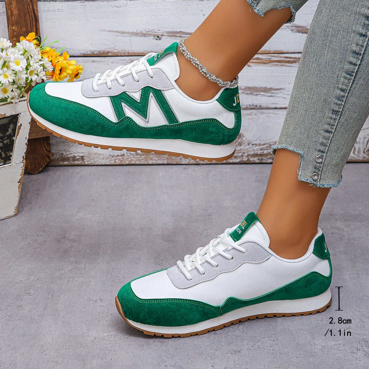 Women's Casual Lace-up Low Heel Sports Shoes Vulcanized Shoes Sneakers