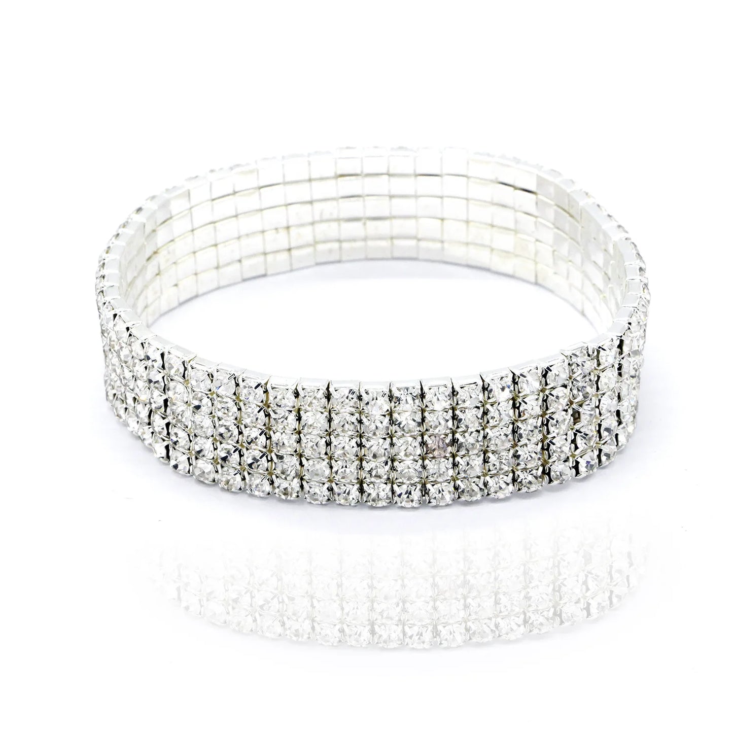 Rhinestone Multi-layer Crystal Elastic Chain Tennis Anklet For Women