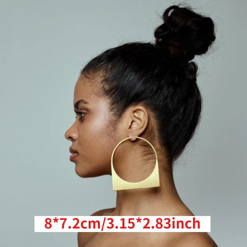 Large Hoop Earring with Custom Name Middle East Dubai 18K Gold Plated Stainless Steel Earrings