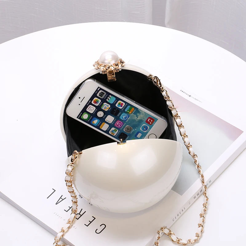 Pearl Clutch Ball Party Evening Bags Woman Handbags Crossbody Bag
