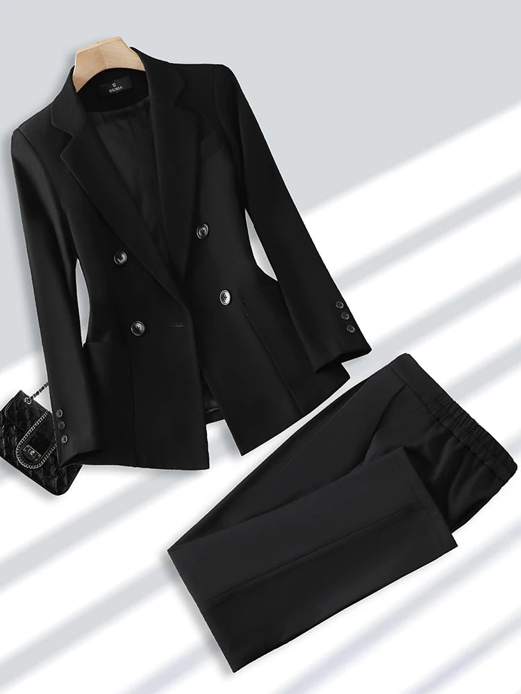 Ladies Pant Suit Formal Women Business Work Wear Blazer And Trouser