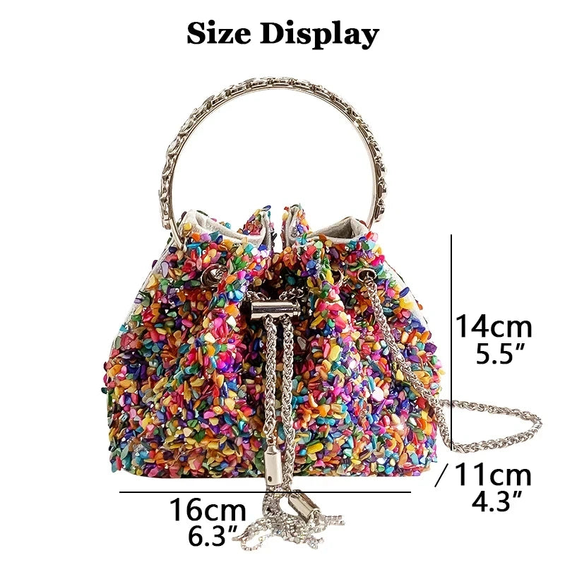 Color Tote Bag Women Luxury Designer Bags Casual Bucket Bag Banquet Makeup Bag