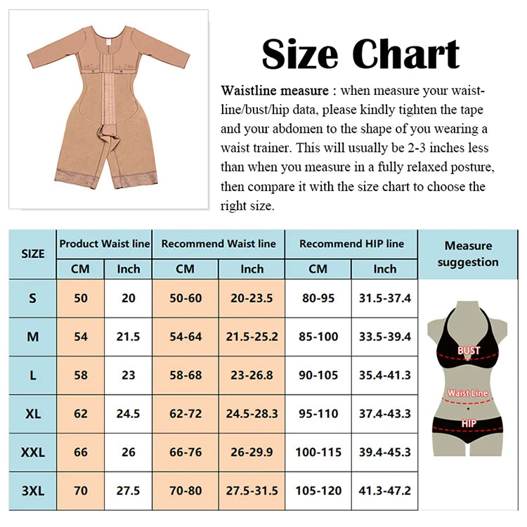 Full Body Colombian Girdles Shaper High Compression Bodysuits Postoperative Postpartum Lipo Arm Slimmer