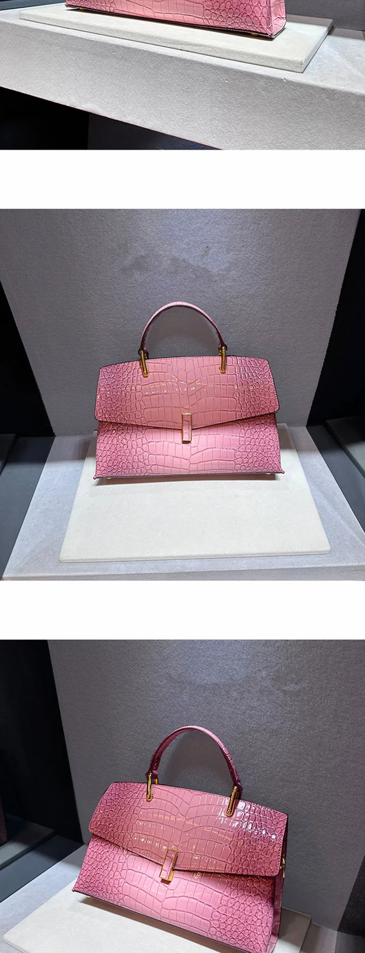 Crocodile Pattern Leather Women's Handbags Luxury Shell Shoulder Crossbody Bag