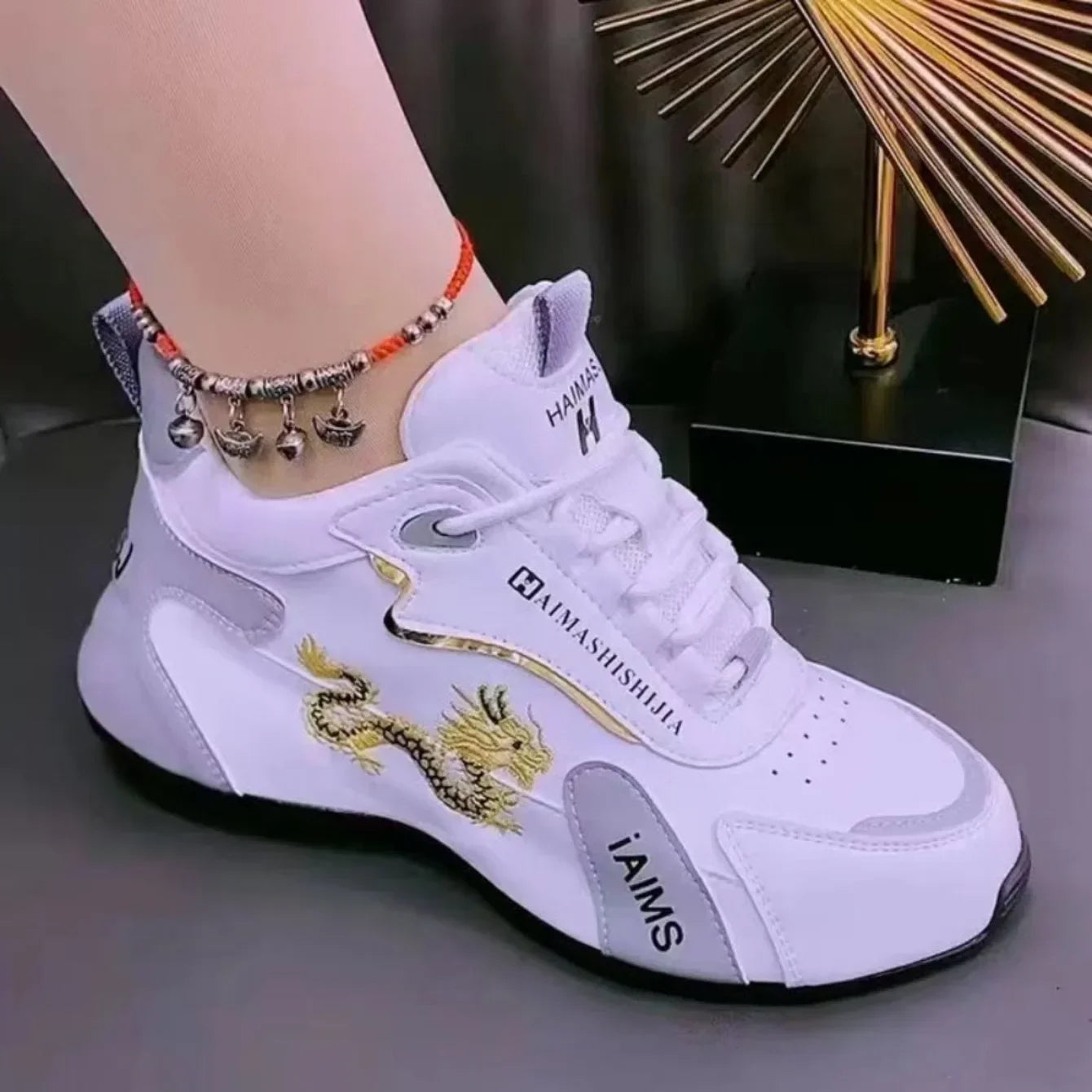 Women Designer Sneakers Leather Waterproof Casual Sports Shoes Women Lightweight Breathable Sneakers
