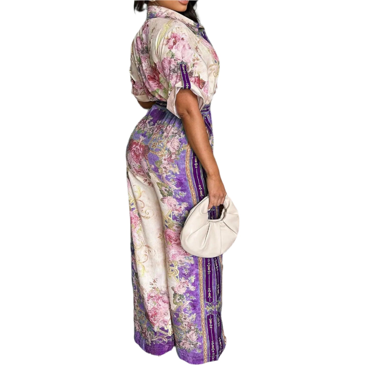 Women Floral Printed Vintage Style Wide Leg Jumpsuits Playsuit One Piece Suit Romper