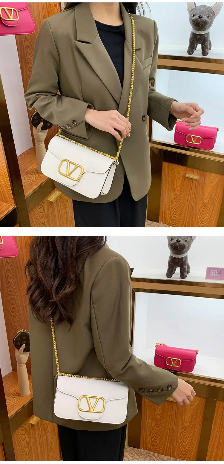 Women's Calf leather handbag chain one-shoulder crossbody bag high-quality women's bag