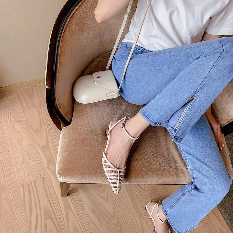 Pointed Toe Shoes Women's baby Heels Sandals Summer Party Office Shoes