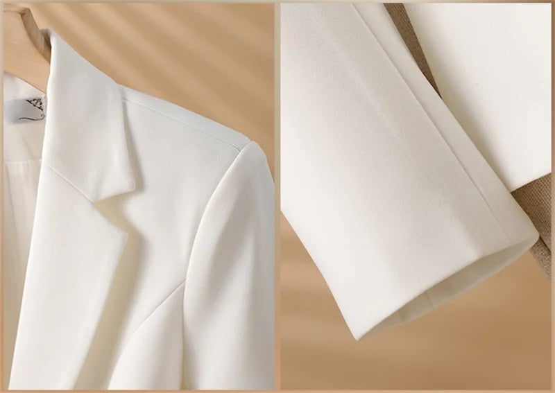 Women Office Blazer Casual Single Button Long Sleeve Office Coat