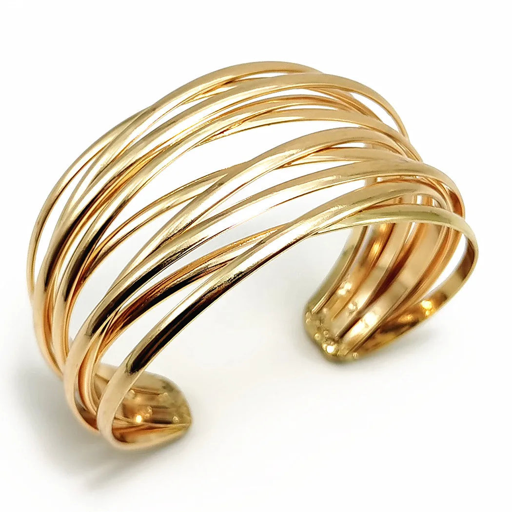 Round Chain Charms Cuff Bracelet For Women
