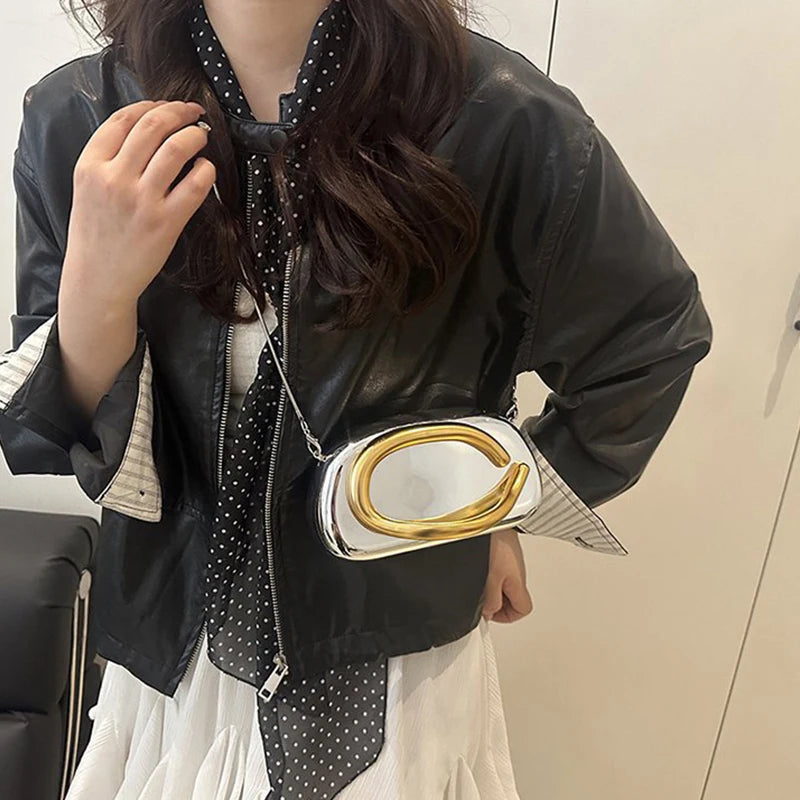 High-end Chain Shoulder Bag Exquisite Personality Round Box Elegant Crossbody Purse
