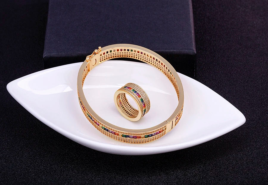 Exquisite Bracelet and Ring 2 Pieces Classic Jewelry Sets Birthday Gift