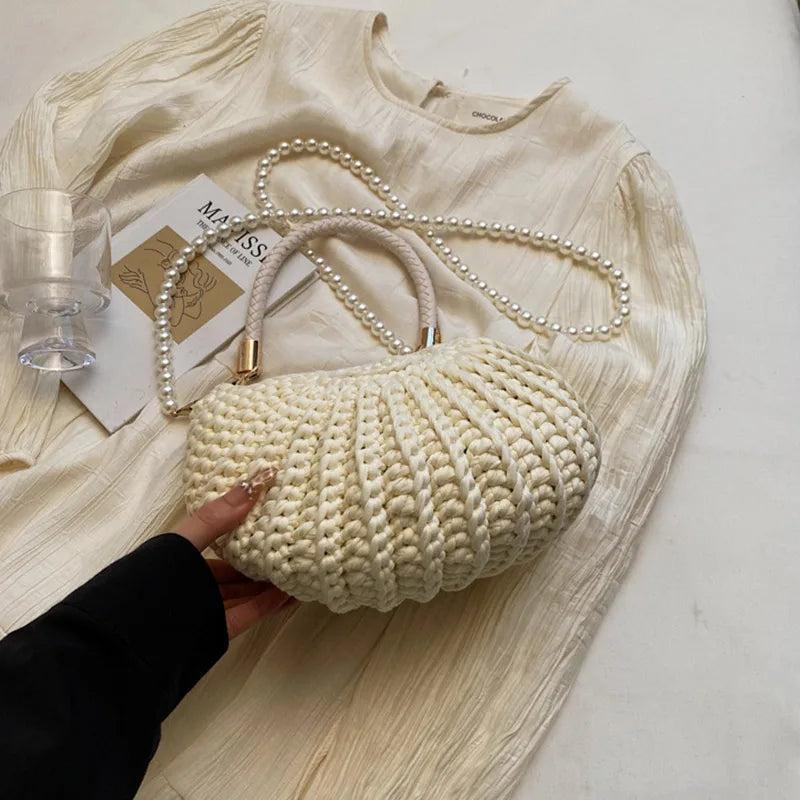 Luxury Hand-woven Shell Bag Women Seaside Conch Shell Messenger Bag