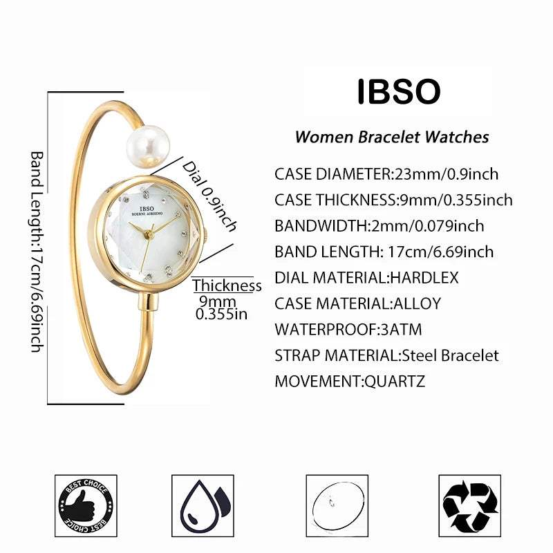 Elegant Women Bracelet Watch Luxury Diamond Waterproof Ladies Bangle Wristwatch