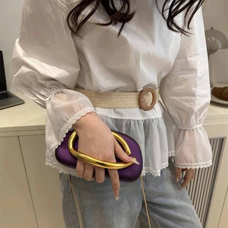 High-end Chain Shoulder Bag Exquisite Personality Round Box Elegant Crossbody Purse