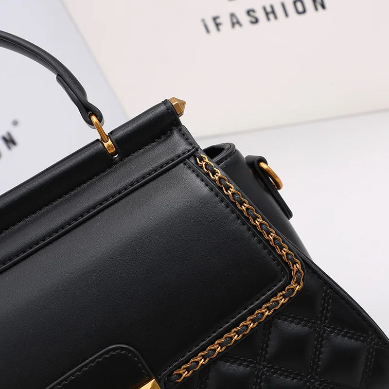 Women's handbag high-end light luxury diamond grid small square bag, shoulder and crossbody