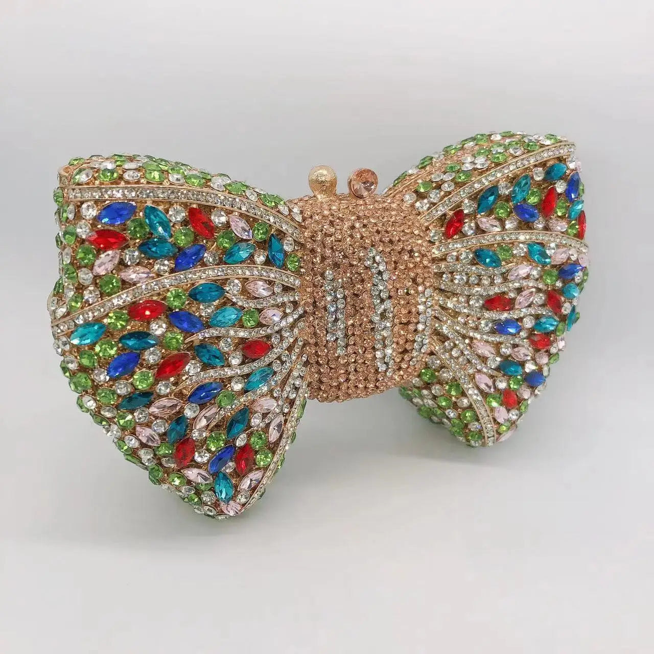Rhinestone Green/Black Clutch Purse Bow Luxury Diamond Evening Clutches Wedding Bridal Bag