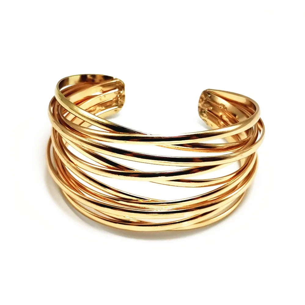 Round Chain Charms Cuff Bracelet For Women