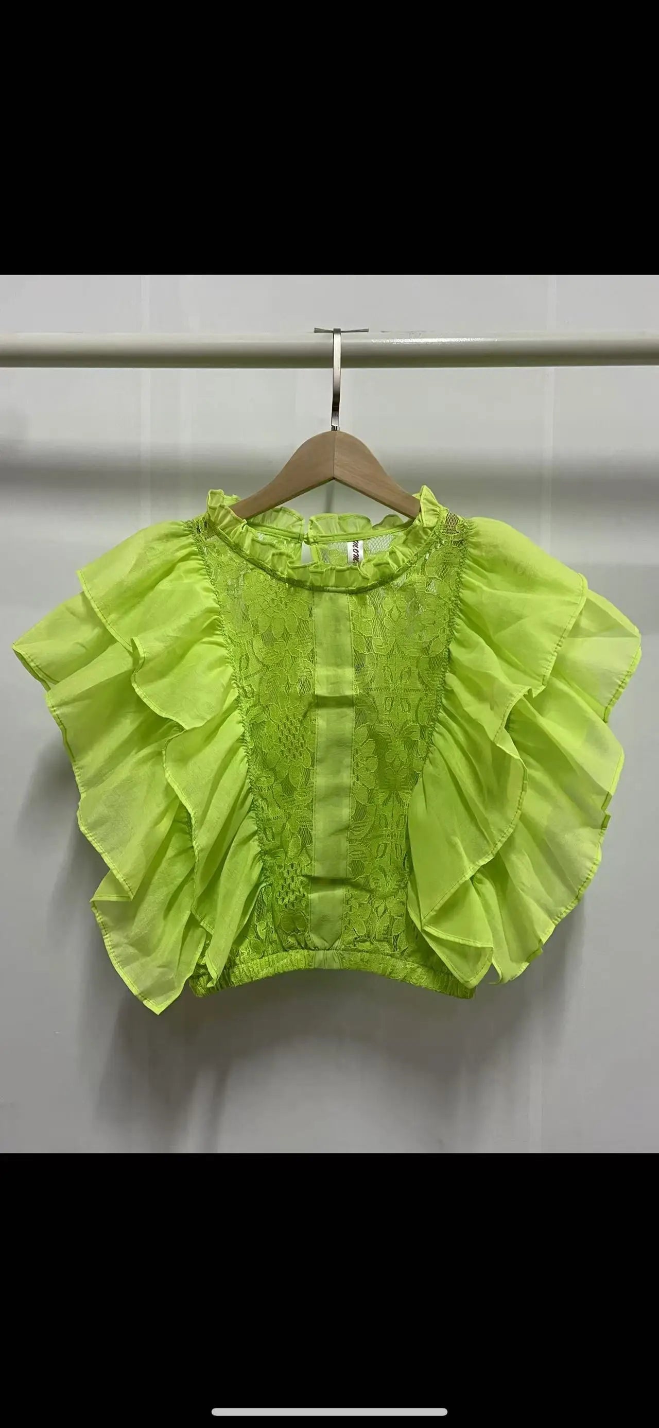 Women Blouse Shirts Stand Collar Y2k Tops Ruffles Lace Sexy Blouses