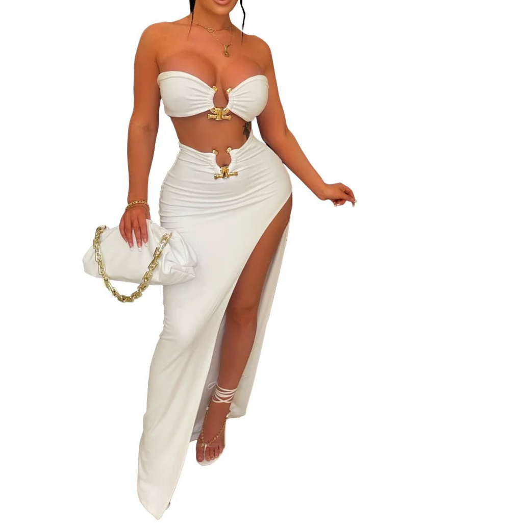 European and American women's casual fashion sexy irregular skirt suit beach dress Resort Wear
