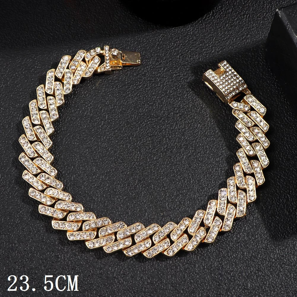 Iced Out Chunky Cuban Chain Anklets For Women