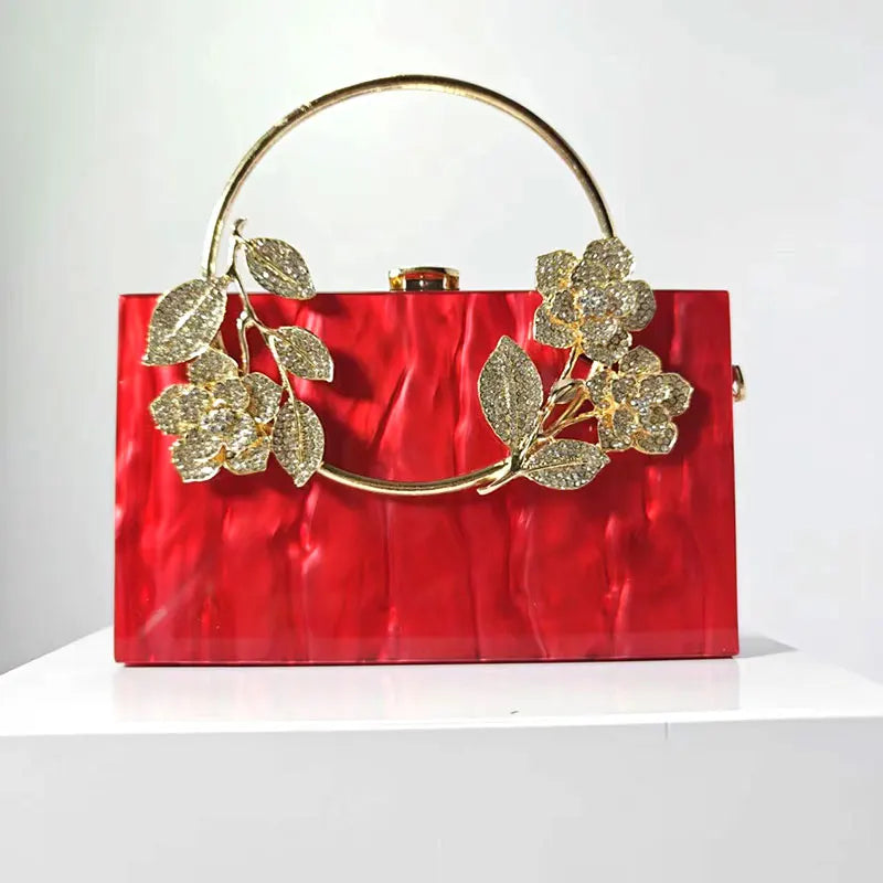 Banquet Pearlescent Acrylic Purse Women's Tote Crossbody Shoulder Square Bag