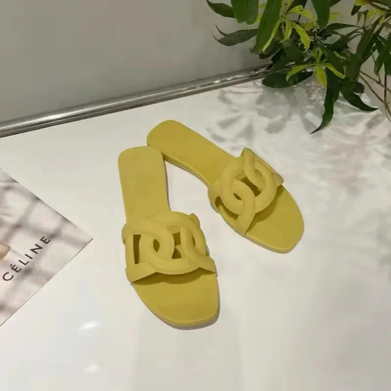 Women Dressy Flat Slippers Comfort Flip-flops Flat Slides Casual Summer Shoes