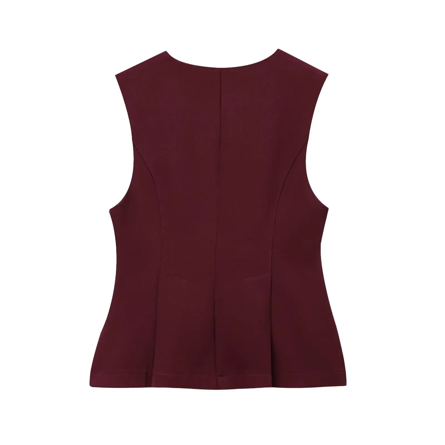 Women Solid Zipper Vintage Causal Sleeveless O Neck Tank Blouse Slim Pleated Vest Blouse High Street Folds Top