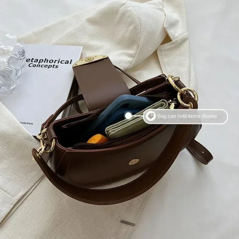 Armpit Shoulder Side Bags for Women Trend Leather Small Underarm Crossbody Handbags