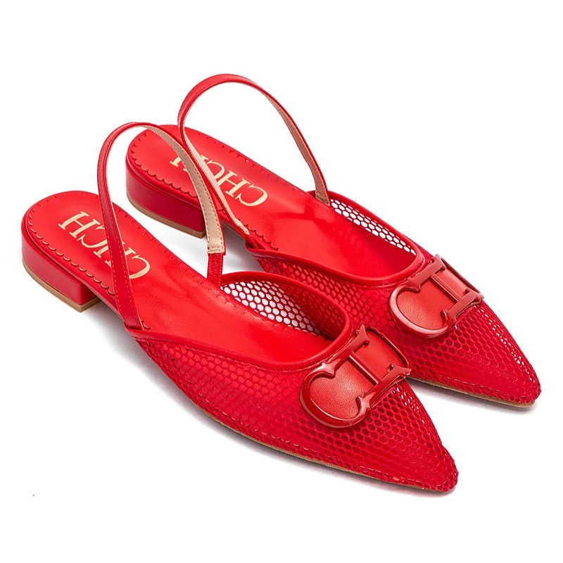 Women's Flat Shoes Mesh Hollow Sandals Black Women's Shoes Mesh Sandals