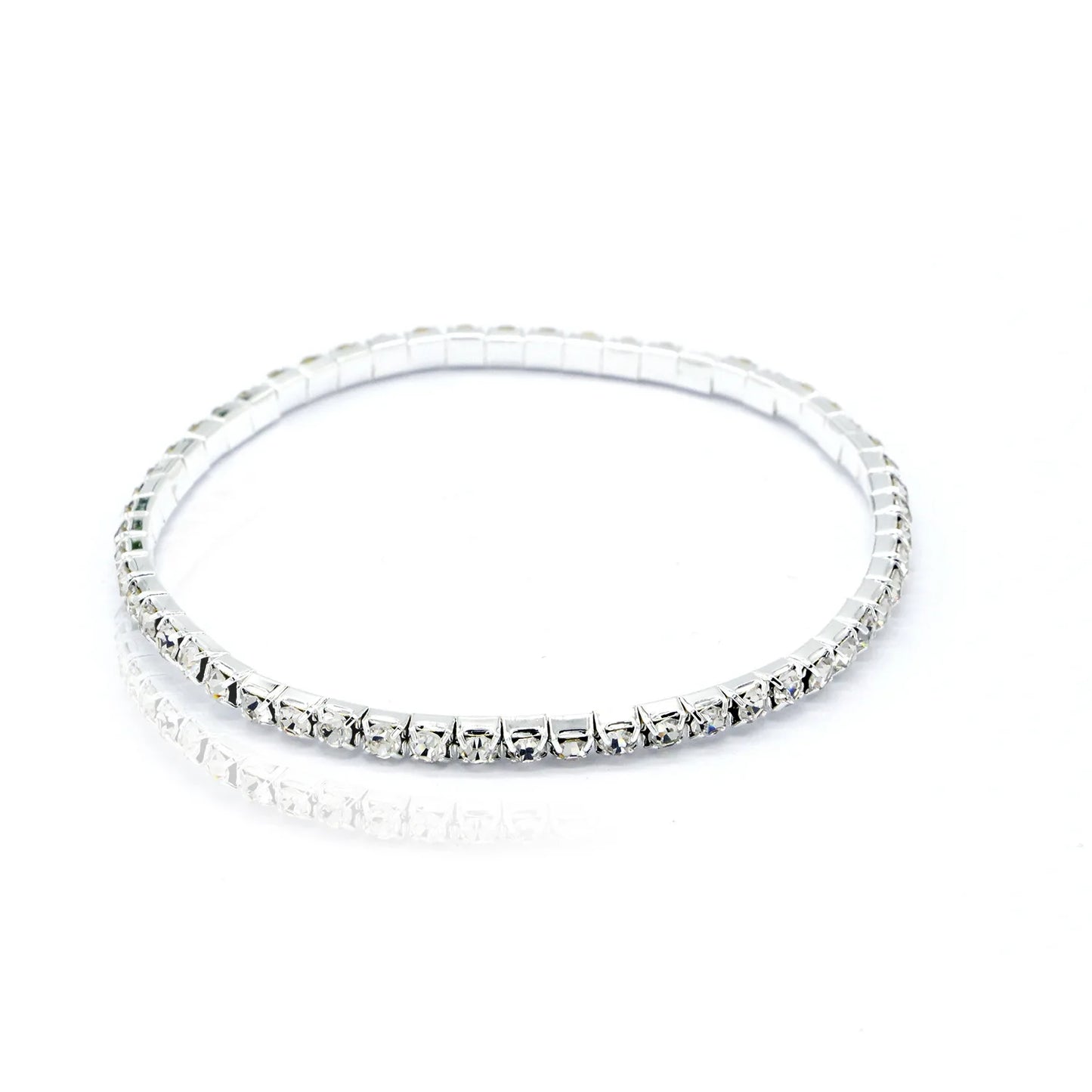 Rhinestone Multi-layer Crystal Elastic Chain Tennis Anklet For Women