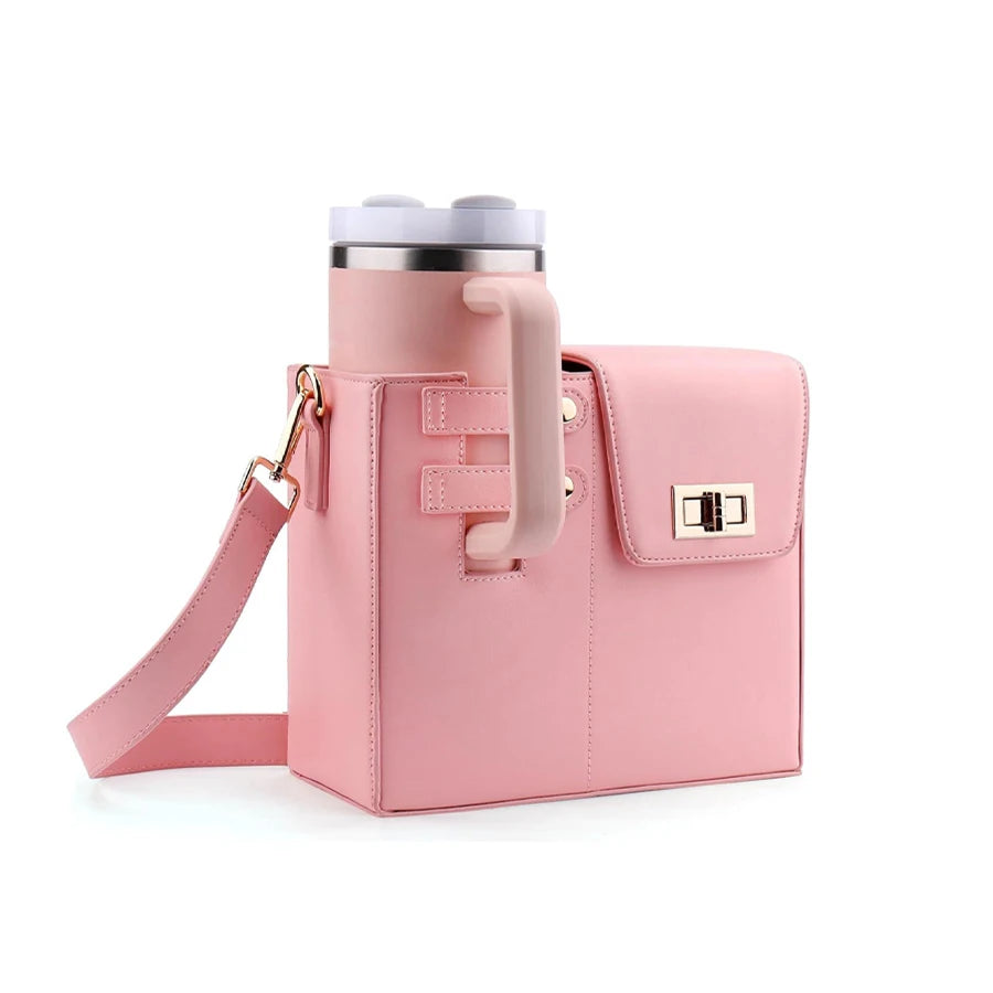 Outdoor portable crossbody water bottle storage bag single shoulder solid color