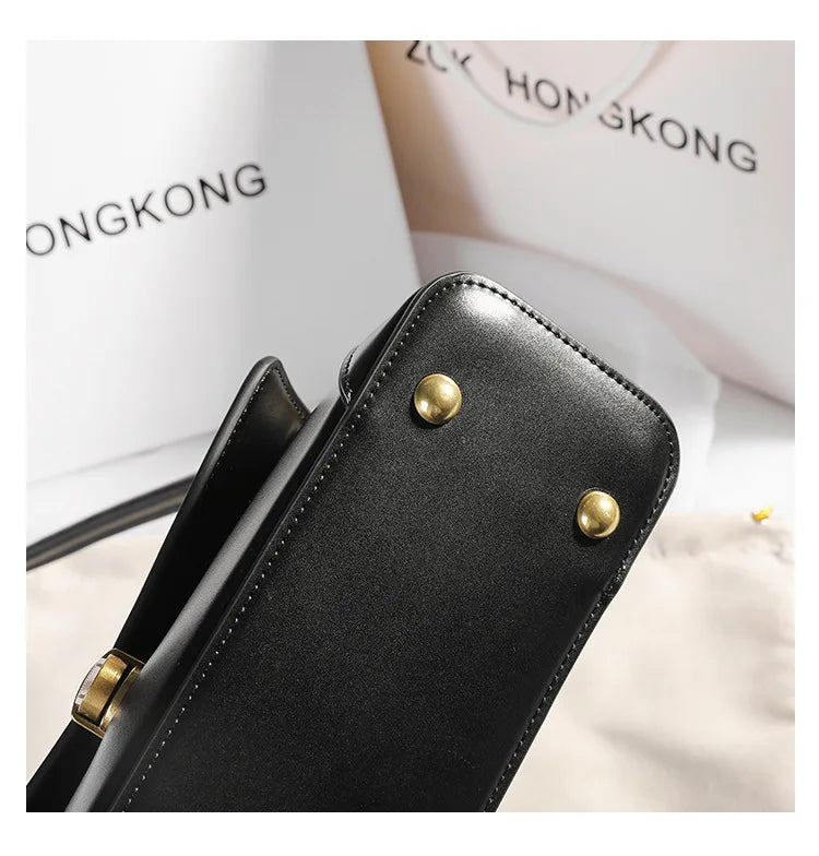 Armpit bag high-end solid color one-shoulder portable genuine leather bag