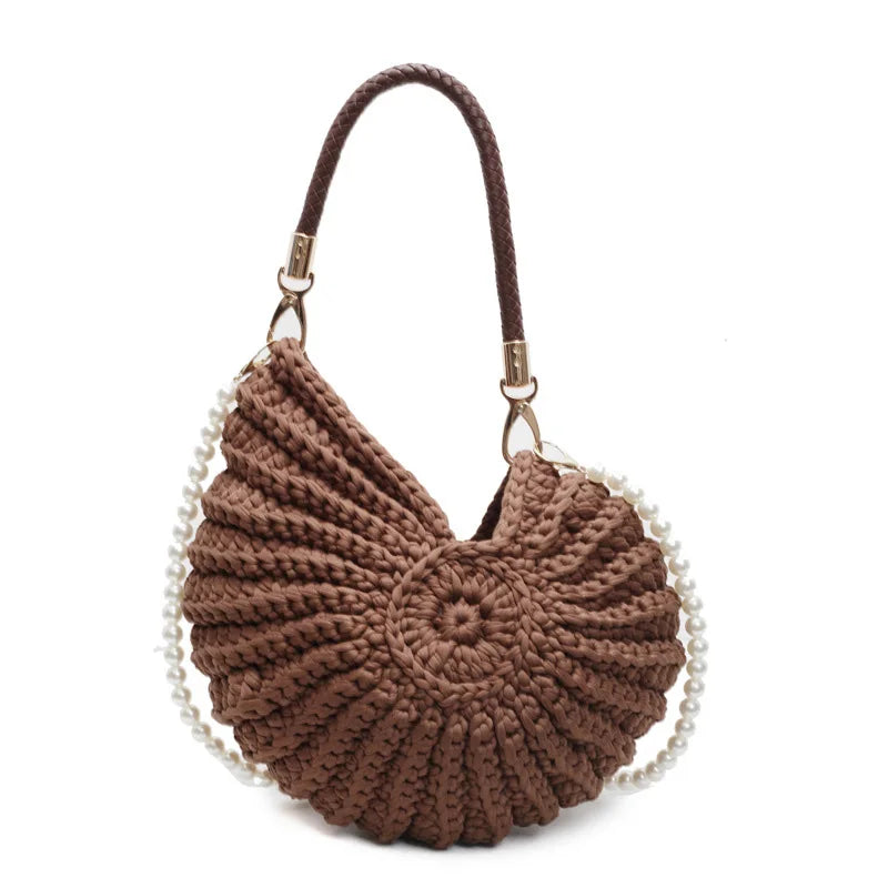 Luxury Hand-woven Shell Bag Women Seaside Conch Shell Messenger Bag