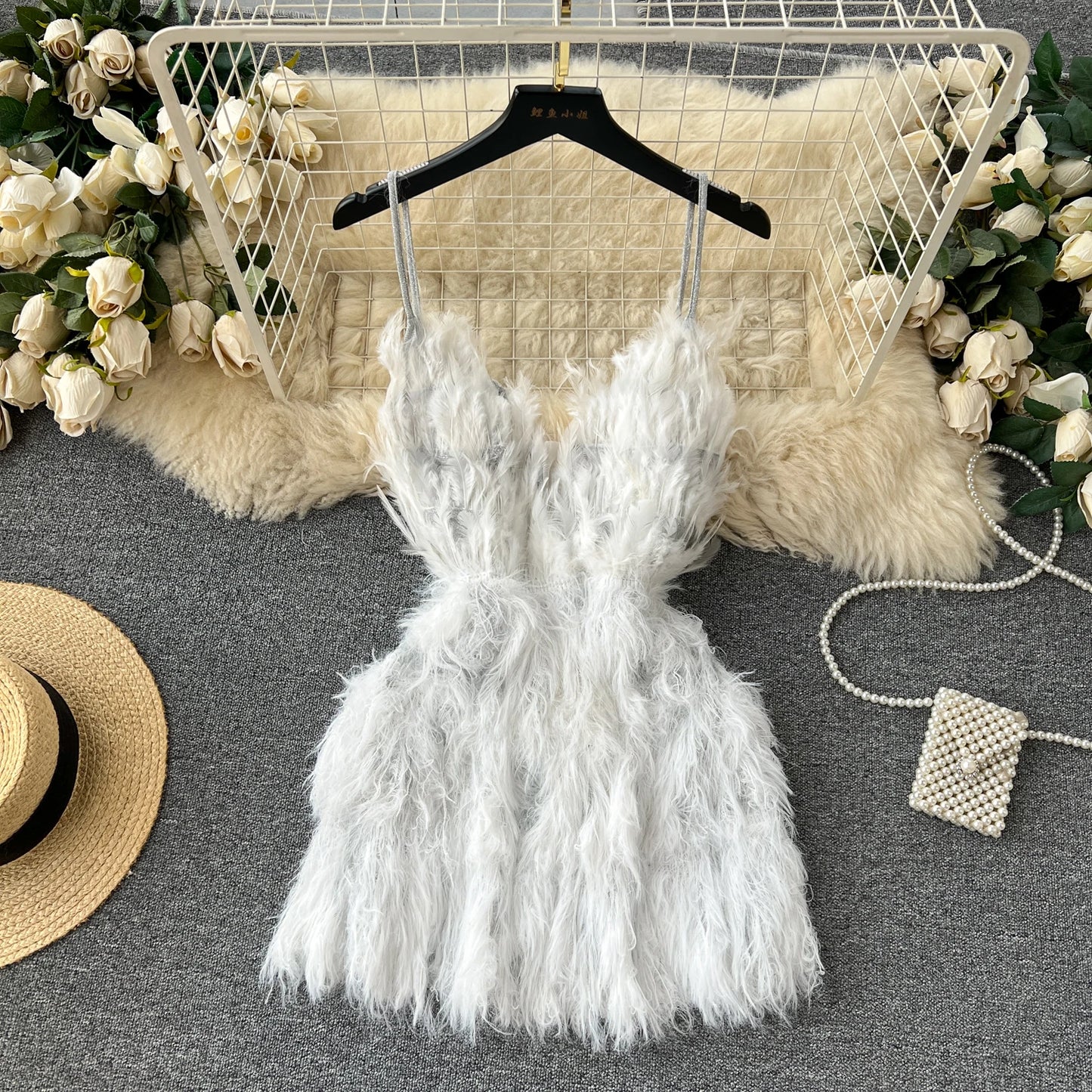 Solid Halter Women Dress All Match Off Shoulder Dresses Sexy Elegant Tassel Mini Dress
