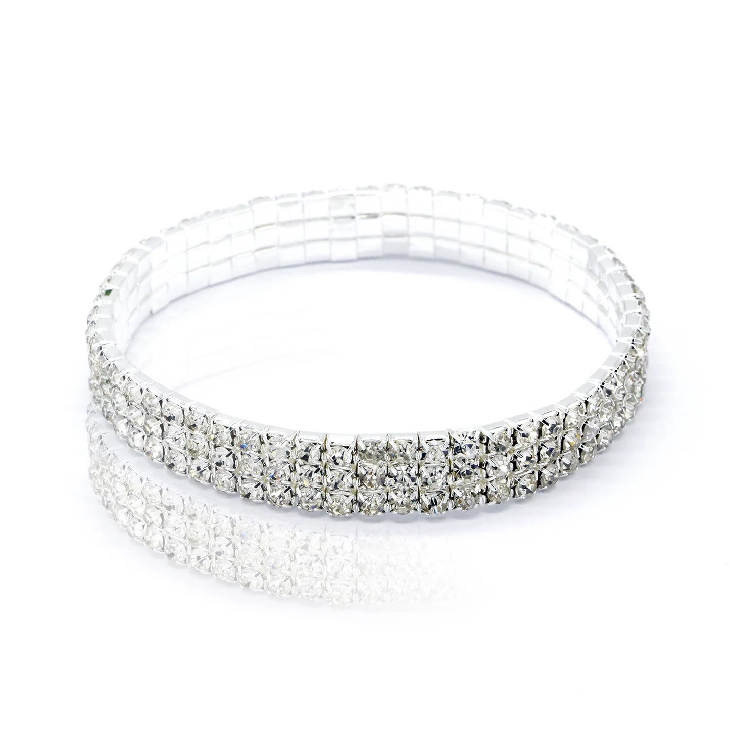 Rhinestone Multi-layer Crystal Elastic Chain Tennis Anklet For Women