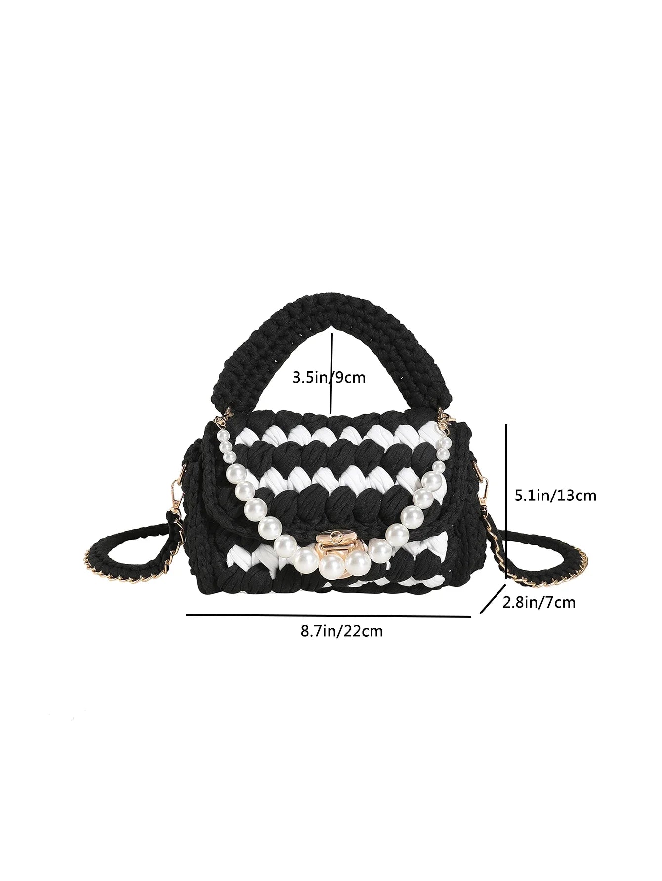 Crochet Bag Shoulder Bag Chunky Knit Handle Bag