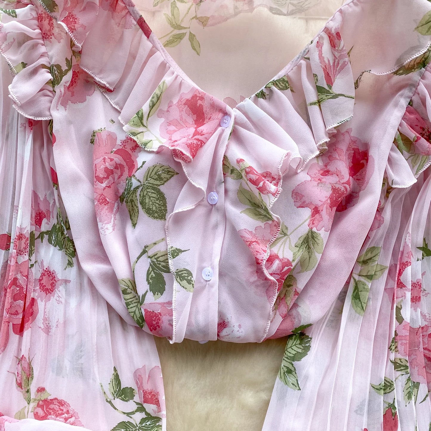 Floral Print Loose Shirt Women Lantern Sleeve V Neck Thin Causal Ruffle Blouse