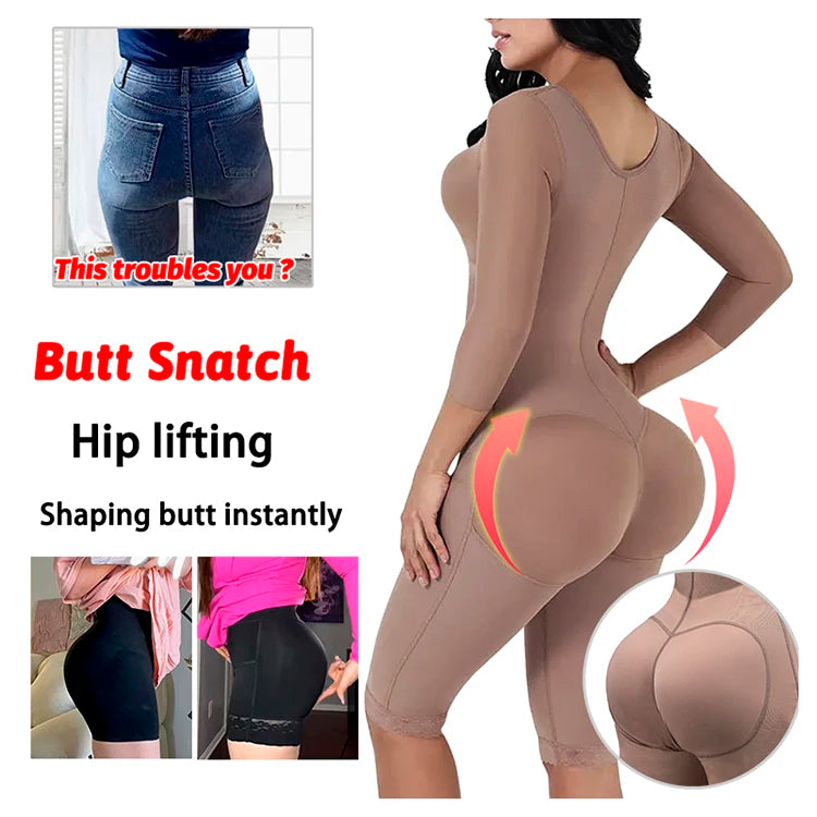 Full Body Colombian Girdles Shaper High Compression Bodysuits Postoperative Postpartum Lipo Arm Slimmer