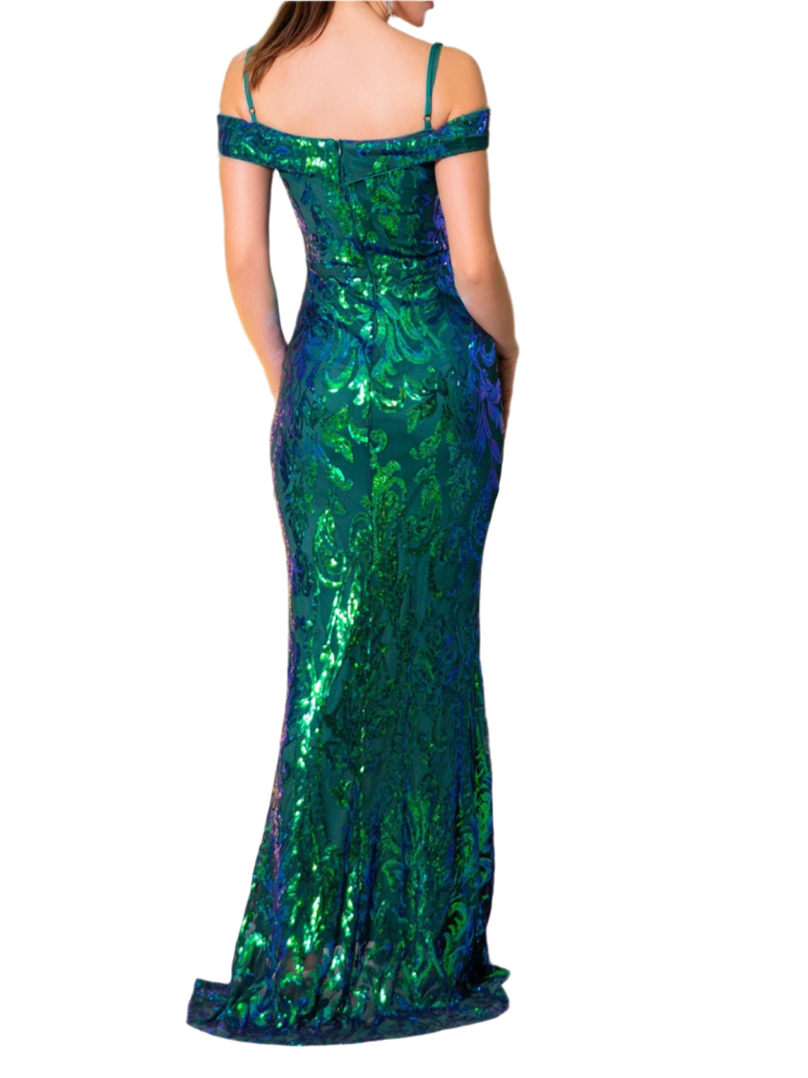 Women's Wedding Guest Off Shoulder Split Long Evening Cocktail Dress
