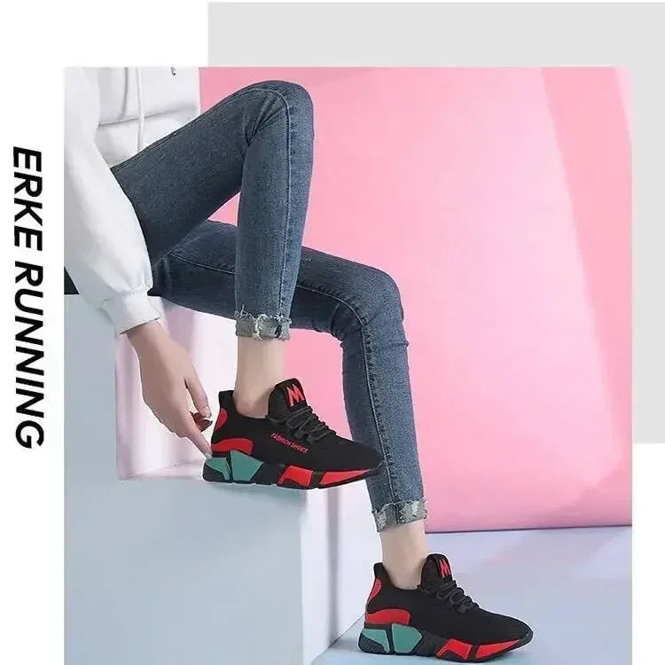 Women's shoes new comfortable women's sneakers spring and autumn fashion lace-up comfortable light sports shoes