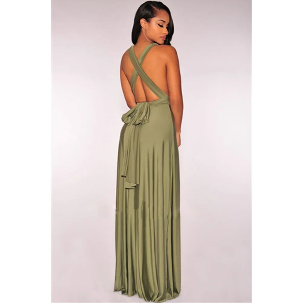 Multiway Wrap Convertible Boho Maxi Dress Bridesmaid Infinity Robe Dresses