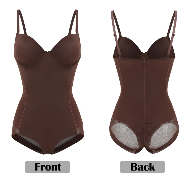 Postpartum Waist Trainer Shapewear for Women Tummy Control Dress Backless Bodysuit Tops Body Shaper with Built-in Bra