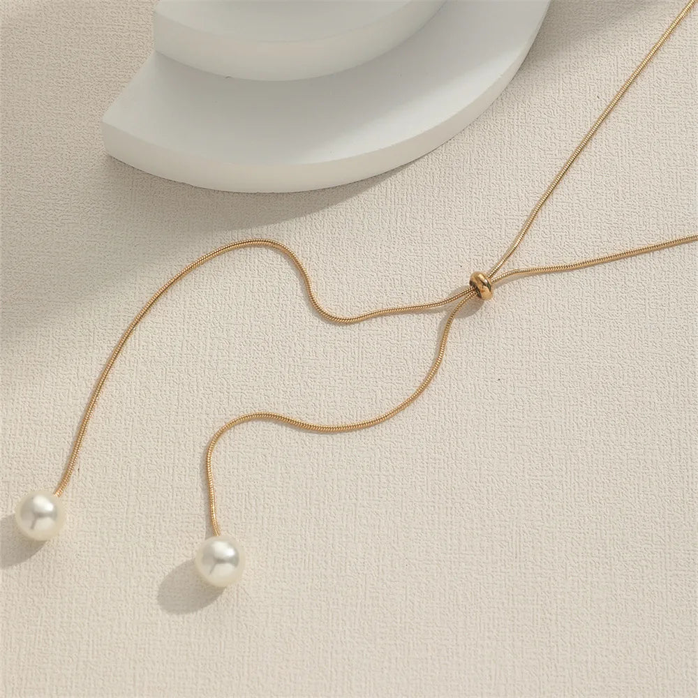 Pearl Adjustable Chain Necklace for women