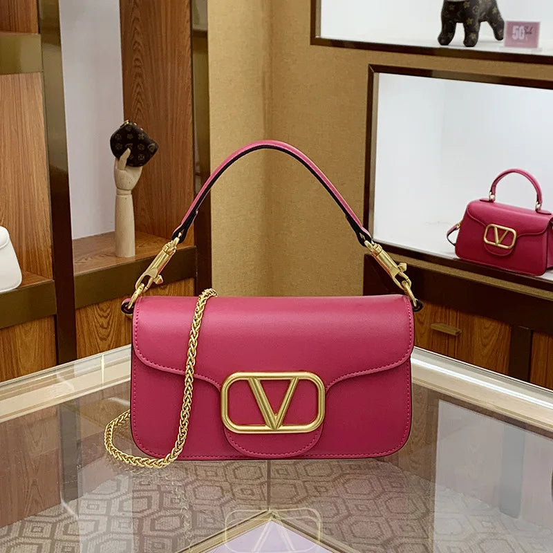 Women's Calf leather handbag chain one-shoulder crossbody bag high-quality women's bag