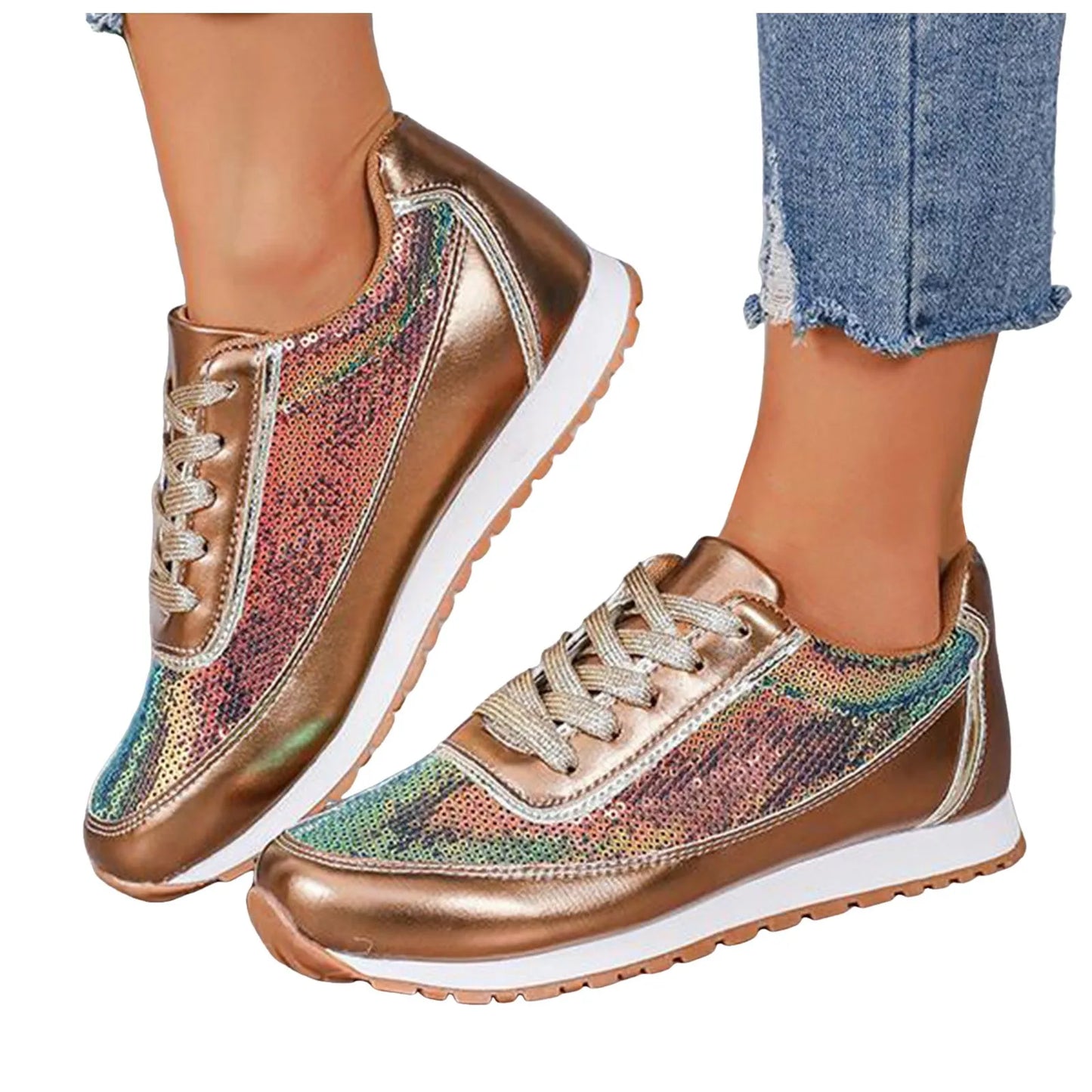 Casual Shoes For Women Sneaker Wedges Sequined Casual Sneakers Fashion Comfortable Sneakers