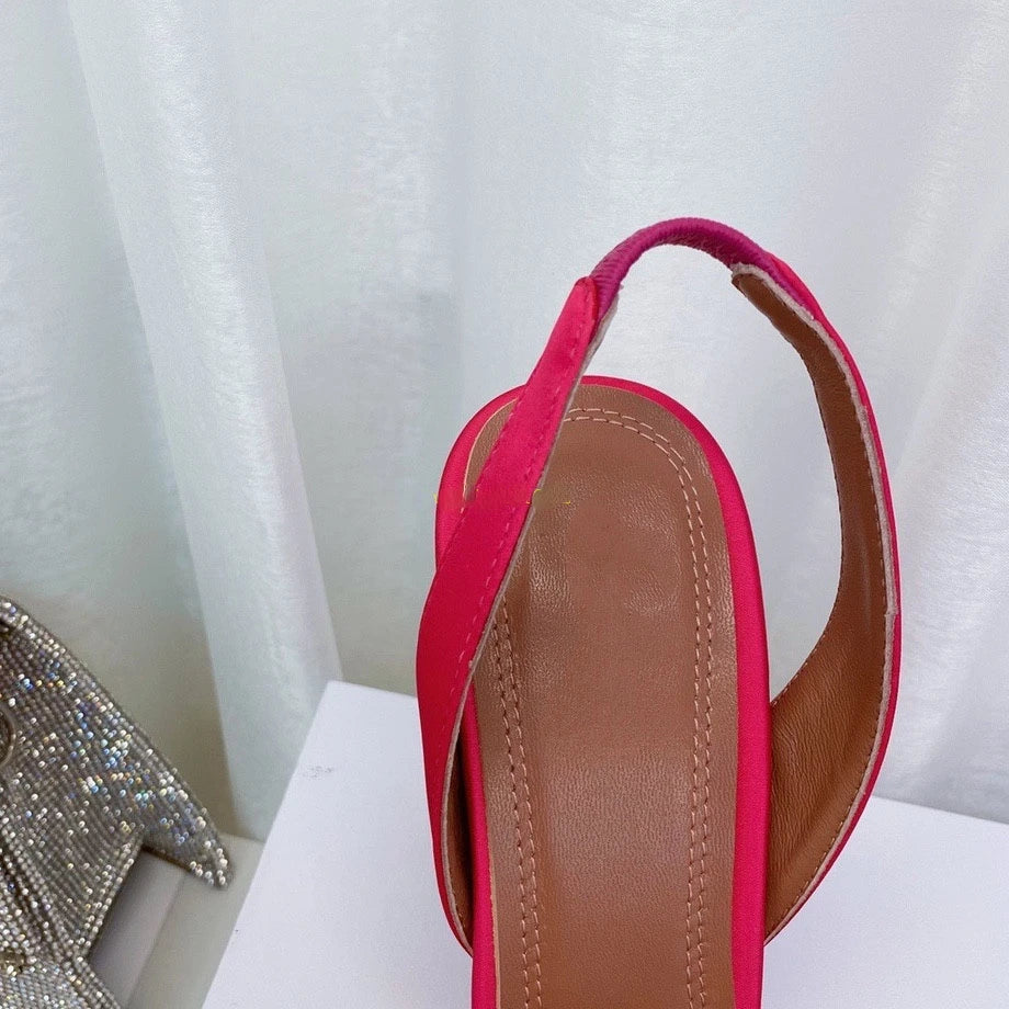 Women's High Heels Rhinestone Bow Pointy Glasses with Stilettos and Sandals Women.