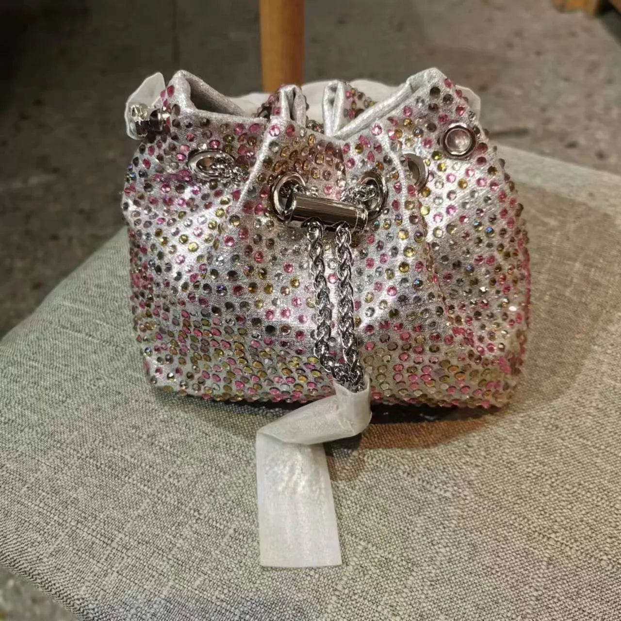 Wedding Party Clutch Purse Glitter Shiny Diamond Banquet Bag Chain Bag