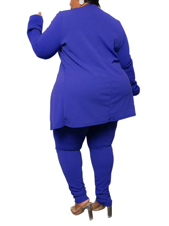 Plus Size Two Piece Outfits Women Matching Suit Solid Top Leggings Pants Sets