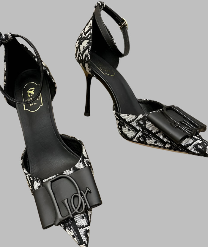 Women Sexy High Semi Heels Pointed Toe Shoes Party Stilettos Pumps Ankle Buckle Pumps